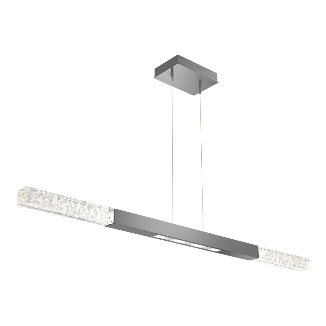Axis Moda Single Linear Chandelier by Hammerton Studio in Gunmetal