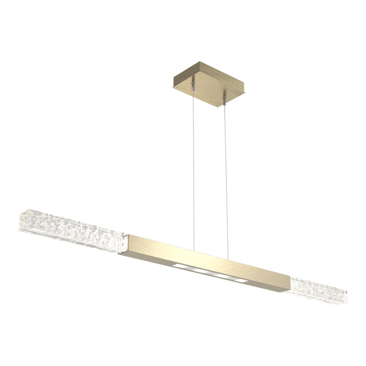 Axis Moda Single Linear Chandelier by Hammerton Studio in Heritage Brass