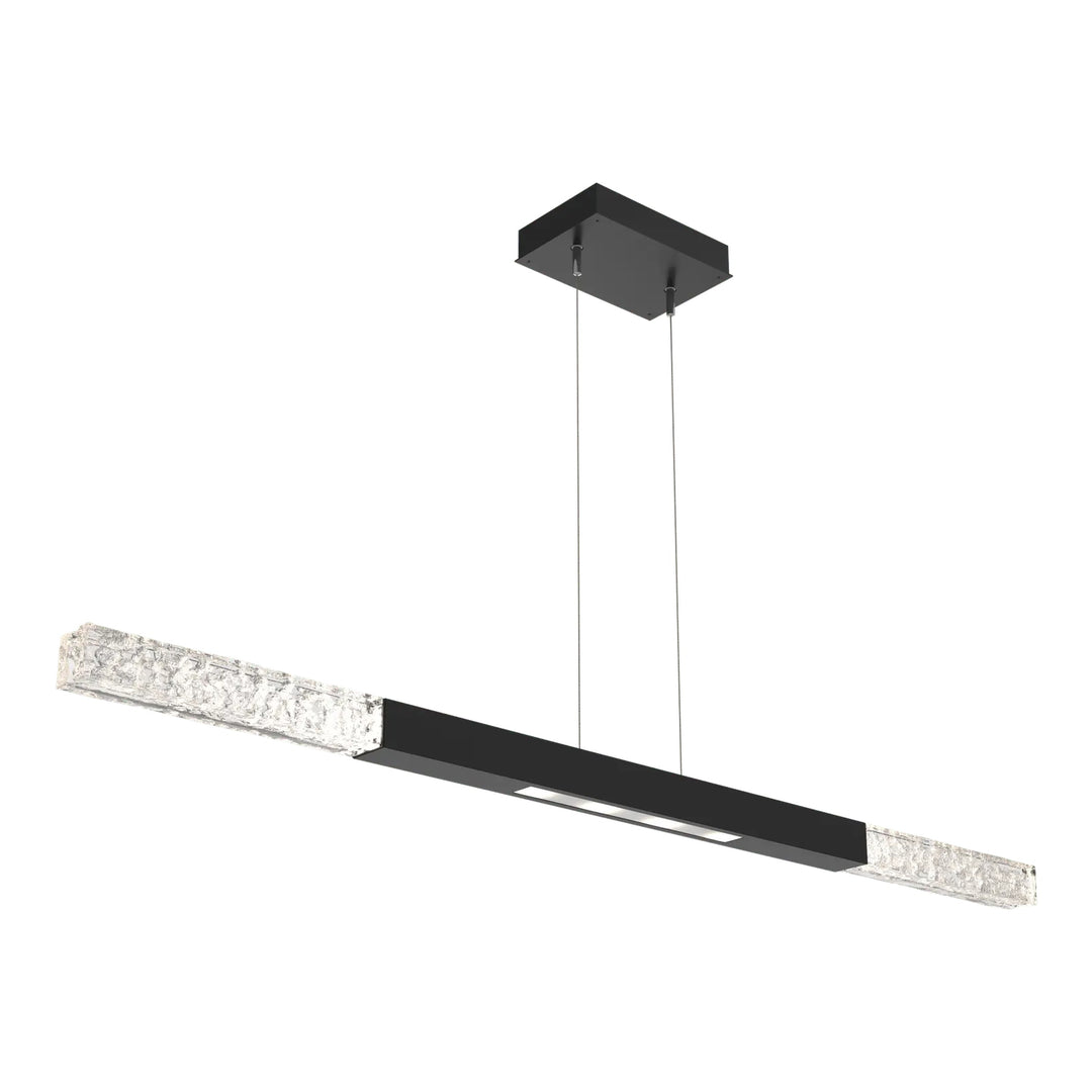 Axis Moda Single Linear Chandelier by Hammerton Studio in Matte Black