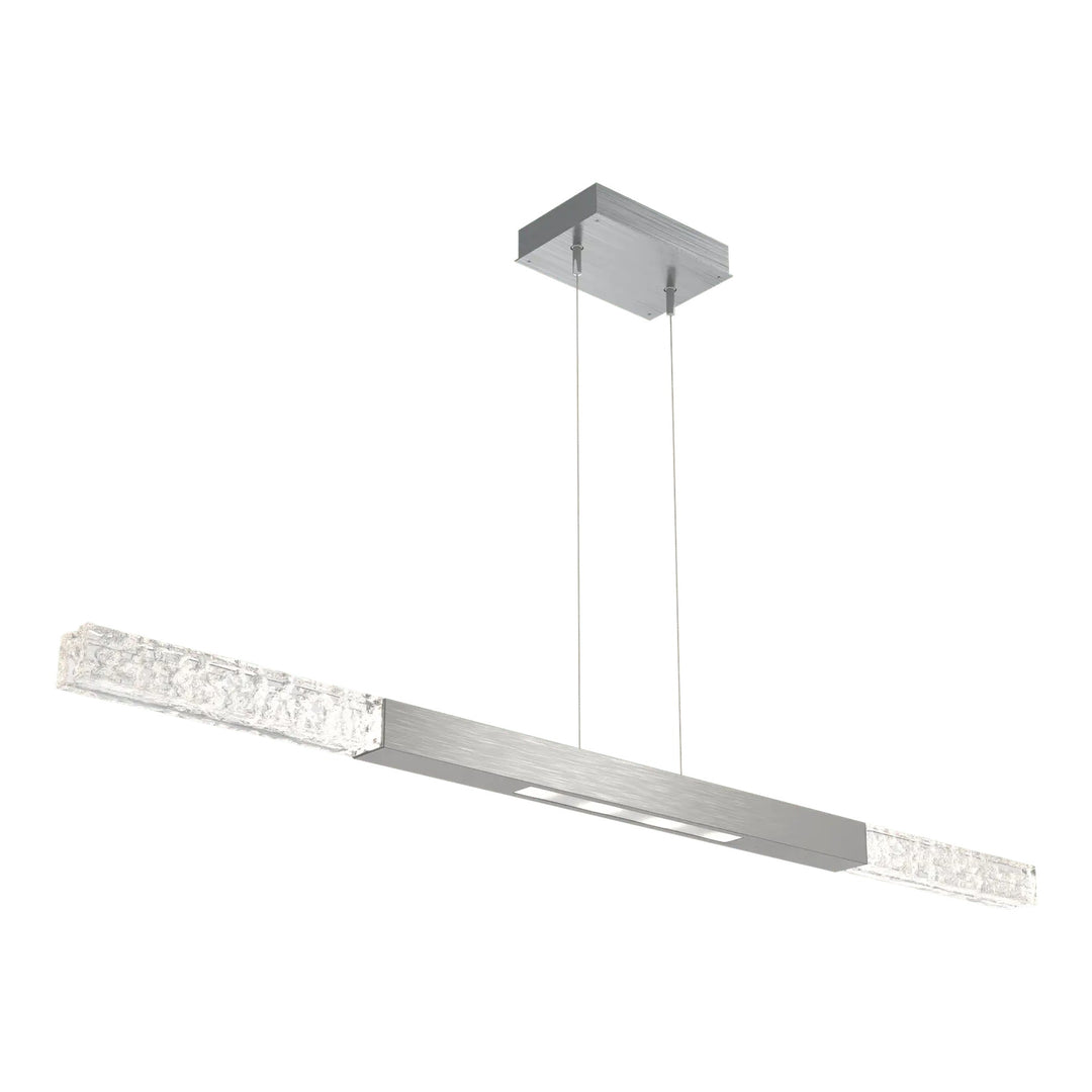 Axis Moda Single Linear Chandelier by Hammerton Studio in Satin Nickel