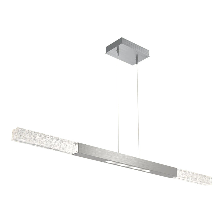 Axis Moda Single Linear Chandelier by Hammerton Studio in Satin Nickel