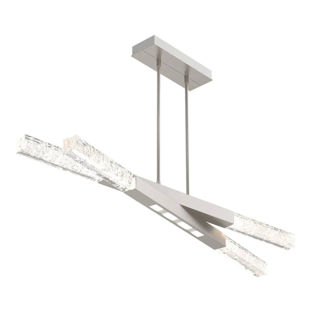 Axis Pivot Linear Chandelier by Hammerton Studio in Beige Silver