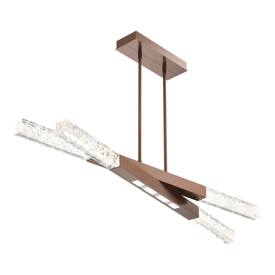 Axis Pivot Linear Chandelier by Hammerton Studio in Burnished Bronze