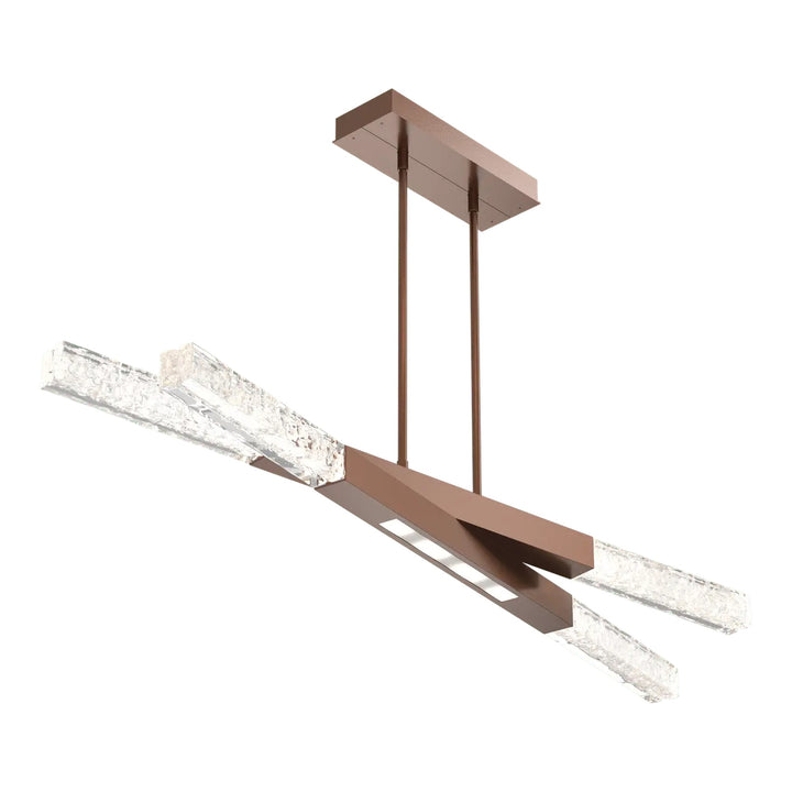 Axis Pivot Linear Chandelier by Hammerton Studio in Burnished Bronze