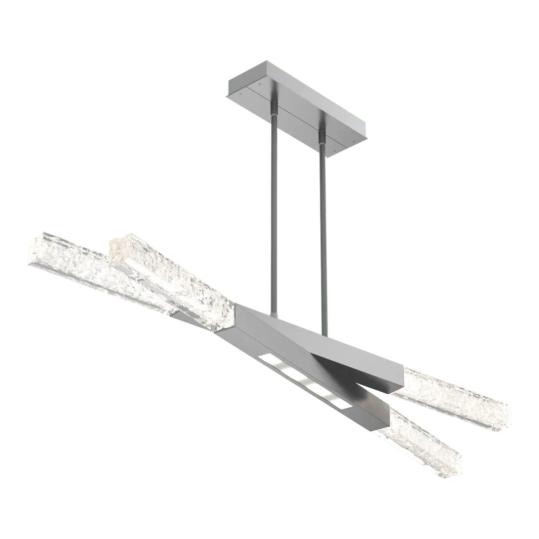 Axis Pivot Linear Chandelier by Hammerton Studio in Classic Silver