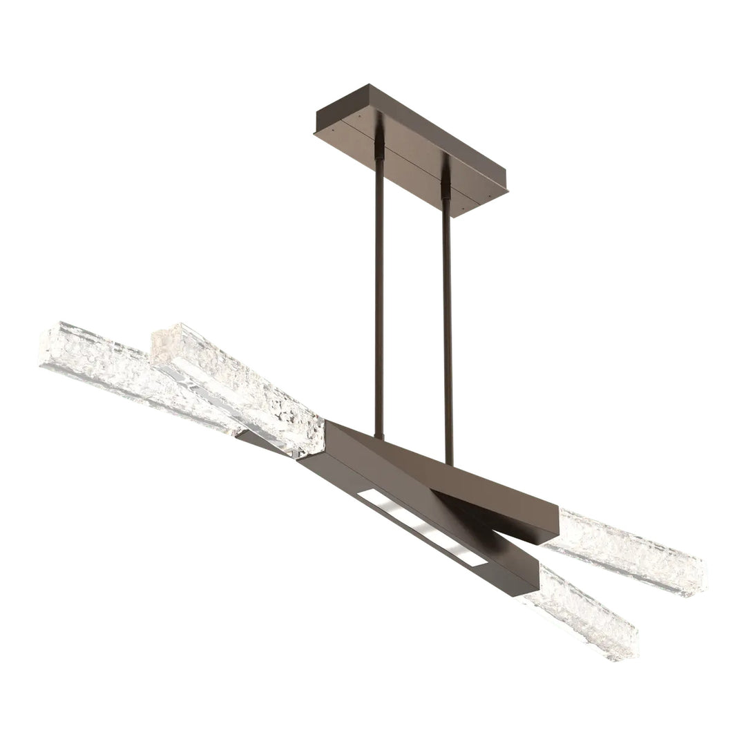 Axis Pivot Linear Chandelier by Hammerton Studio in Flat Bronze
