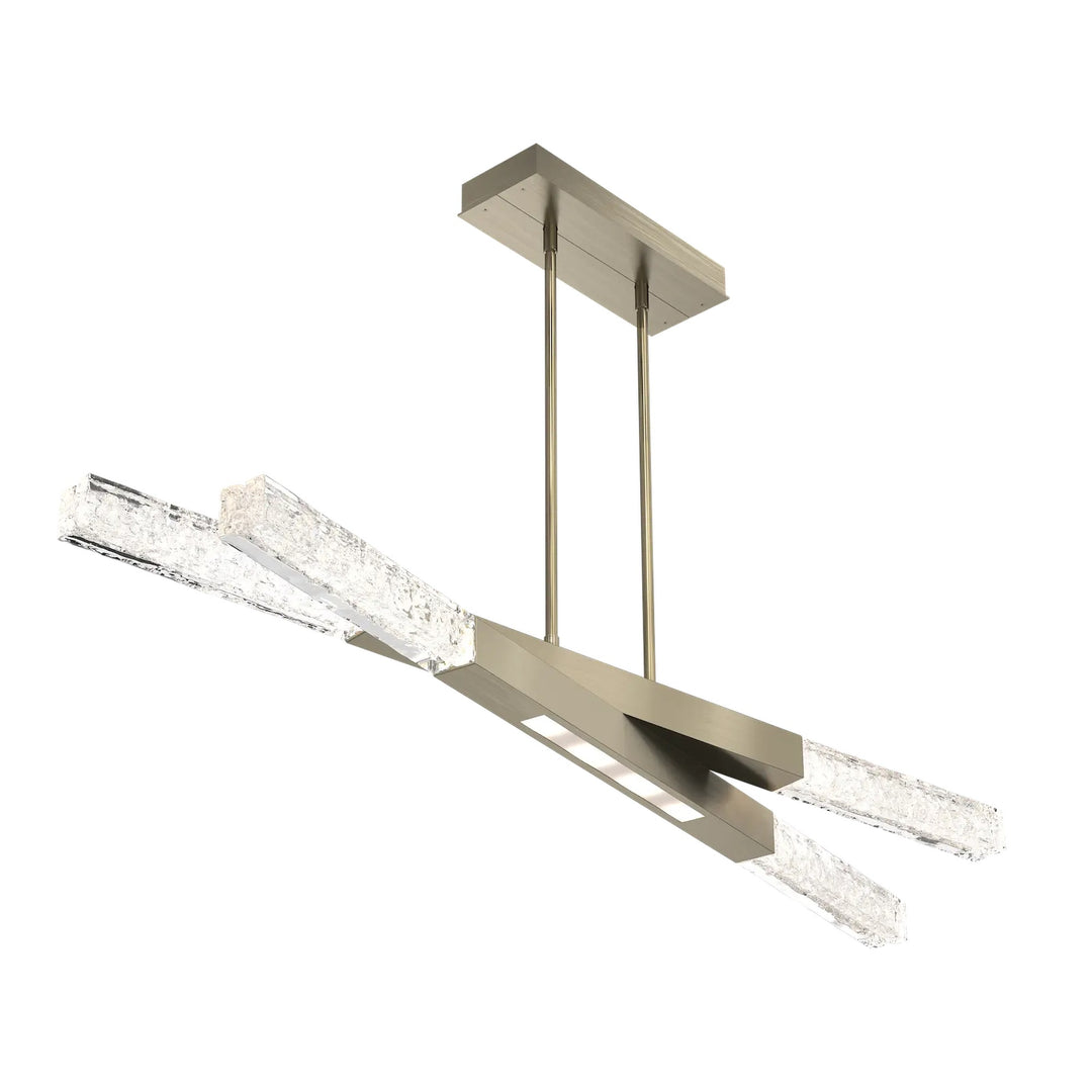 Axis Pivot Linear Chandelier by Hammerton Studio in Heritage Brass