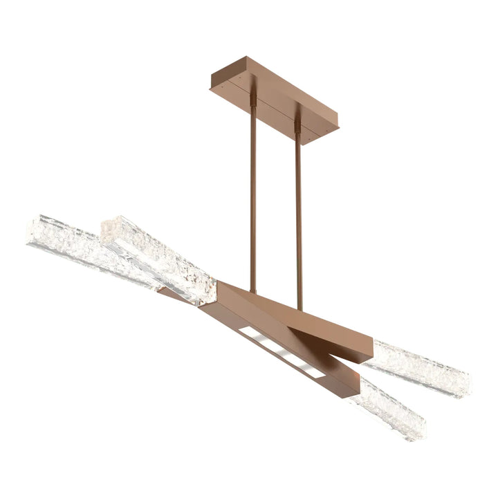 Axis Pivot Linear Chandelier by Hammerton Studio in Novel Brass