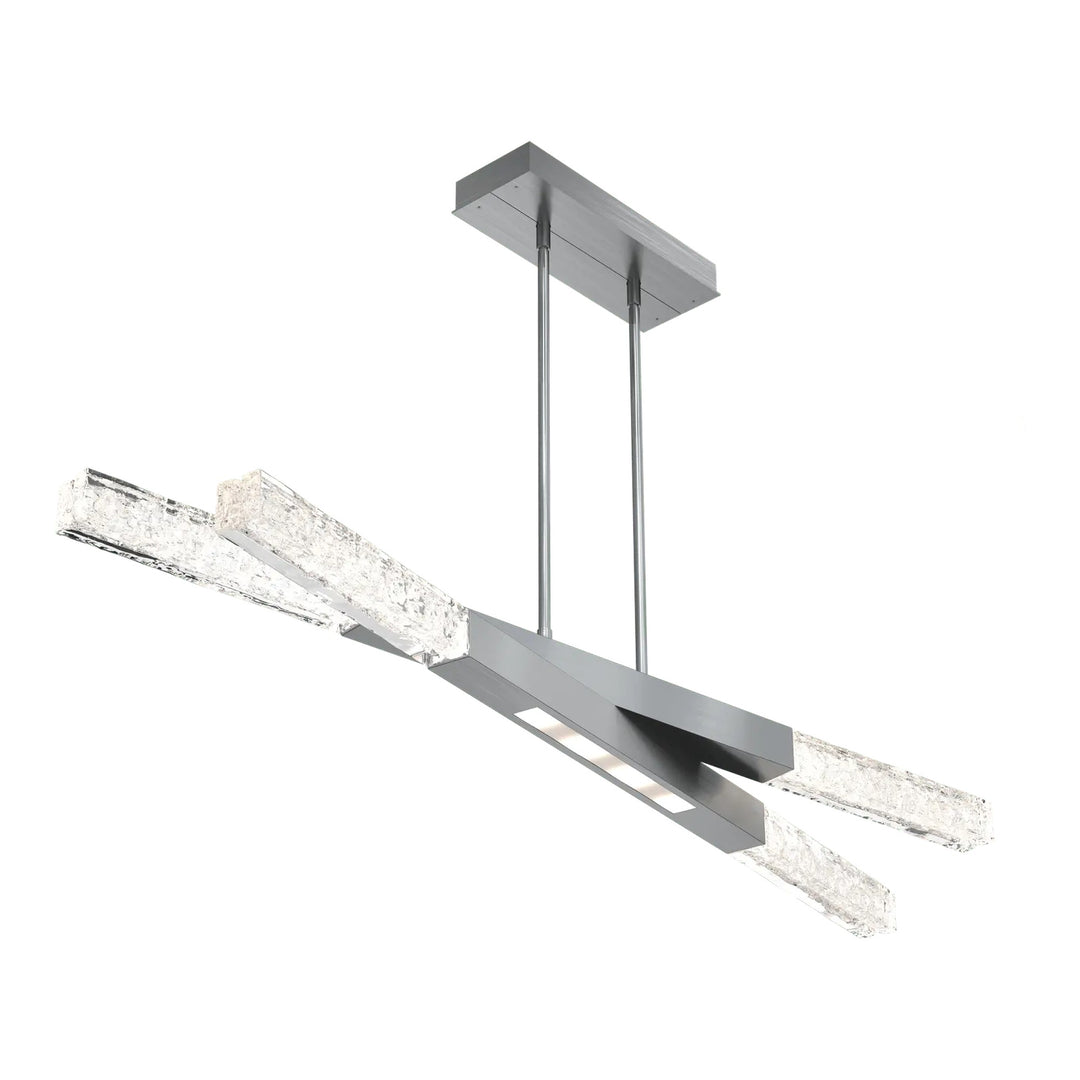 Axis Pivot Linear Chandelier by Hammerton Studio in Satin Nickel