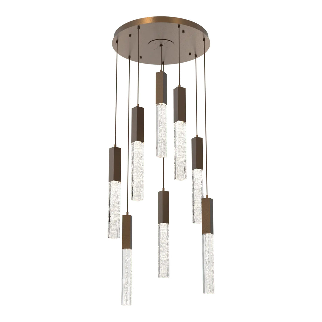 Axis Round Pendant Chandelier by Hammerton Studio in Flat Bronze