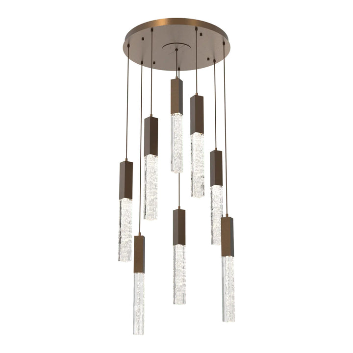 Axis Round Pendant Chandelier by Hammerton Studio in Flat Bronze