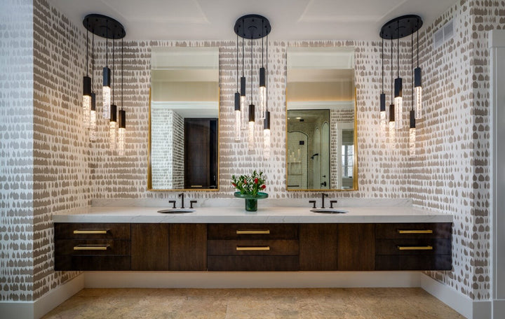 Axis Round Pendant Chandelier by Hammerton Studio in a styled interior
