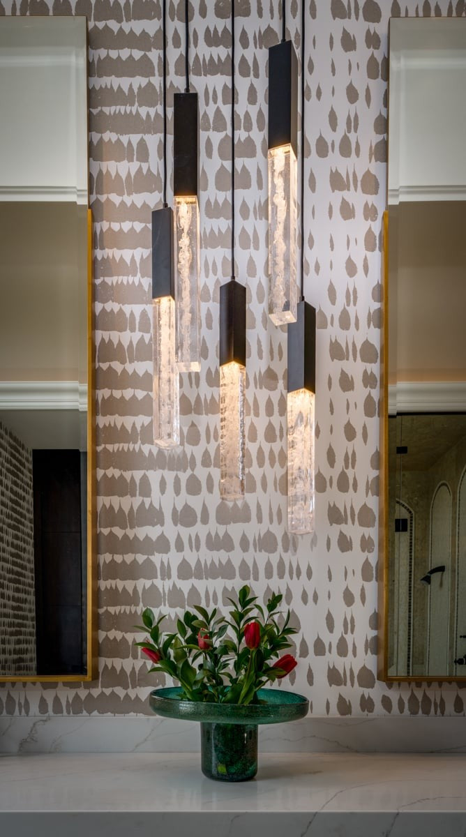 Axis Round Pendant Chandelier by Hammerton Studio in a styled interior