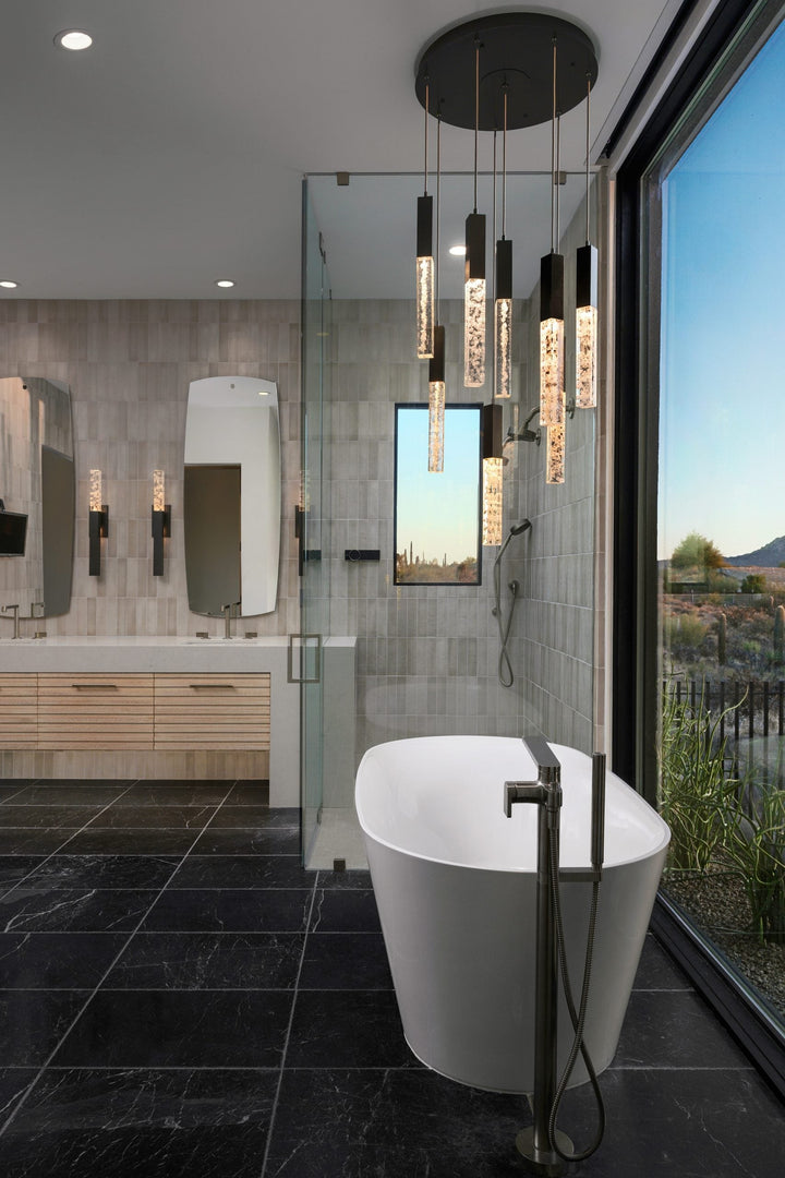 Axis Round Pendant Chandelier by Hammerton Studio in a styled interior
