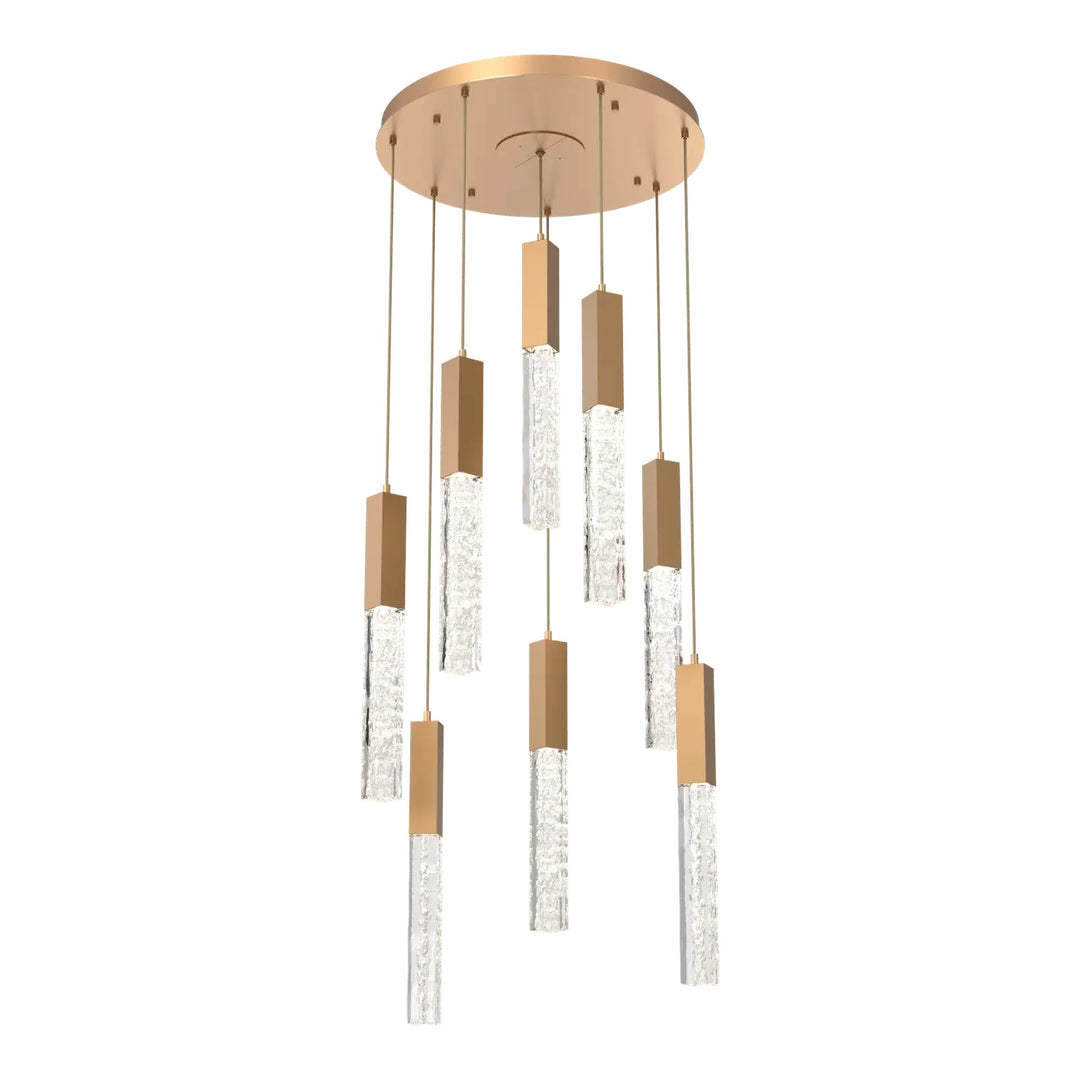 Axis Round Pendant Chandelier by Hammerton Studio in Novel Brass