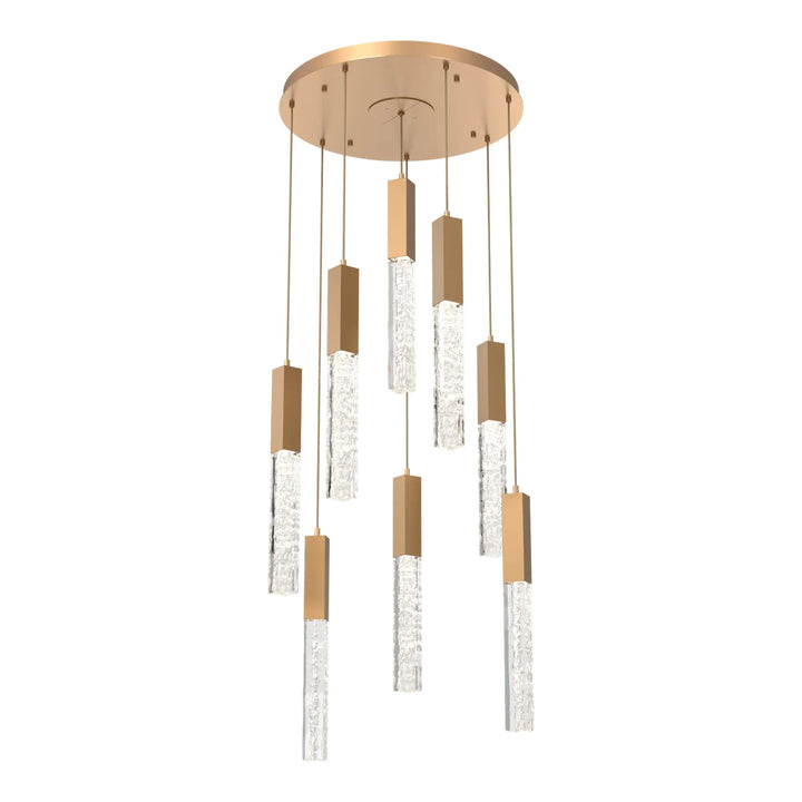 Axis Round Pendant Chandelier by Hammerton Studio in Novel Brass