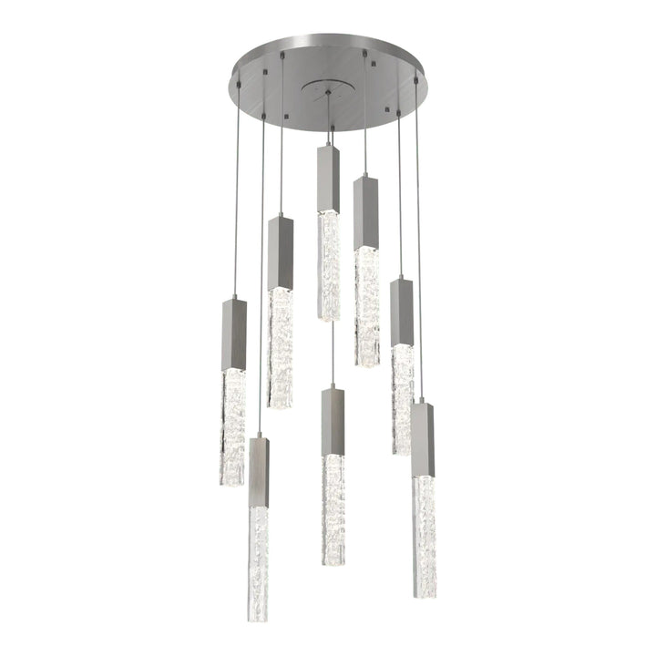 Axis Round Pendant Chandelier by Hammerton Studio in Satin Nickel