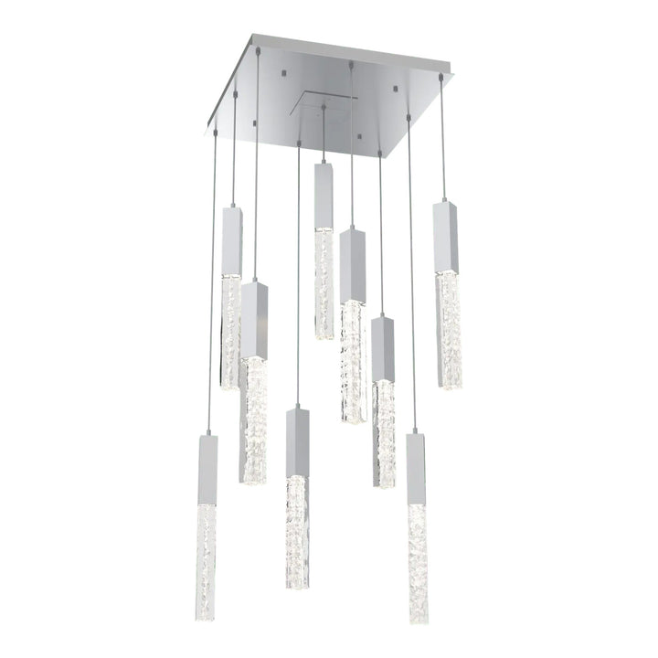 Axis Square Pendant Chandelier by Hammerton Studio in Classic Silver