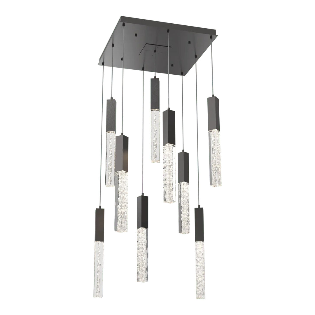 Axis Square Pendant Chandelier by Hammerton Studio in Graphite