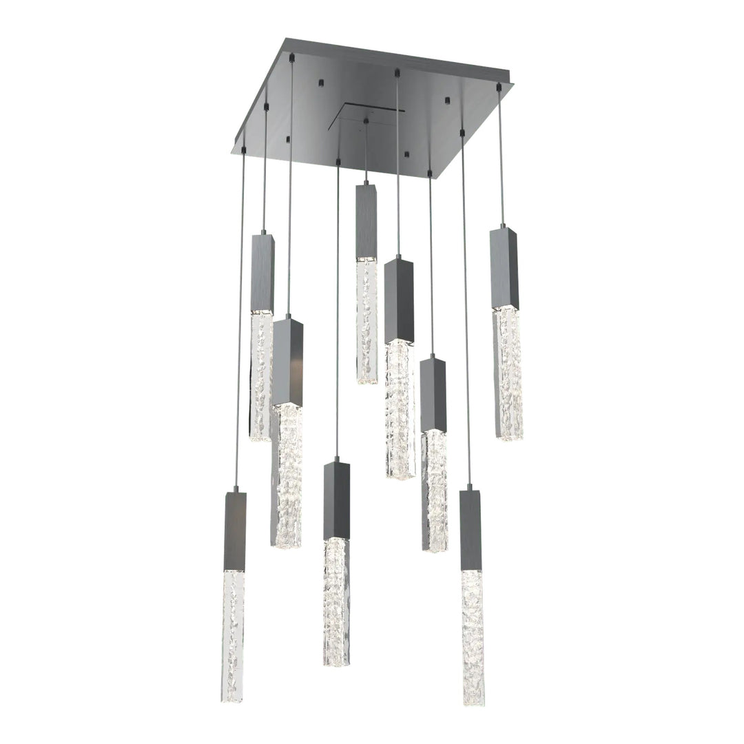 Axis Square Pendant Chandelier by Hammerton Studio in Gunmetal
