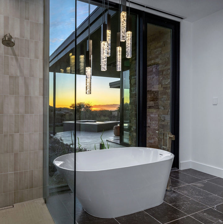 Axis Square Pendant Chandelier by Hammerton Studio in a styled interior
