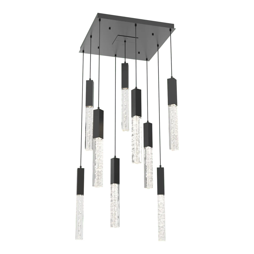 Axis Square Pendant Chandelier by Hammerton Studio in Matte Black