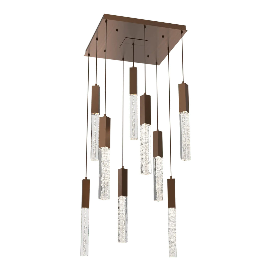 Axis Square Pendant Chandelier by Hammerton Studio in Oil-Rubbed Bronze