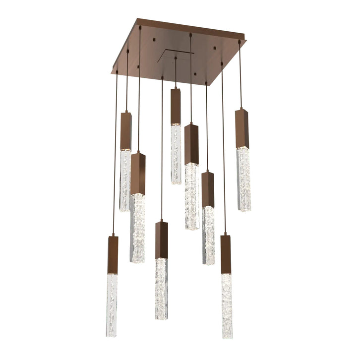 Axis Square Pendant Chandelier by Hammerton Studio in Oil-Rubbed Bronze
