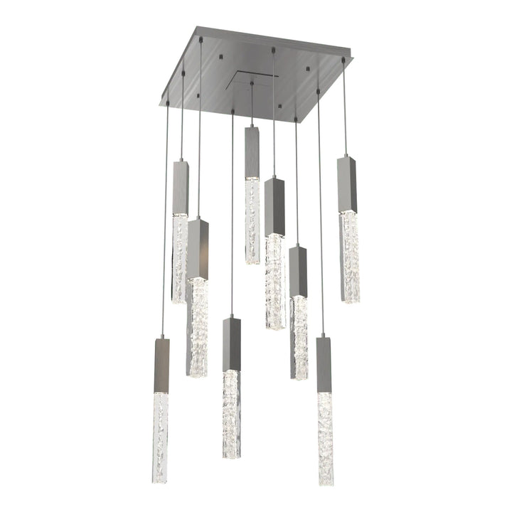 Axis Square Pendant Chandelier by Hammerton Studio in Satin Nickel