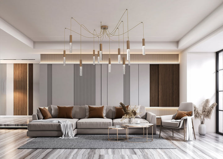 Axis Swag Chandelier by Hammerton Studio in a styled interior