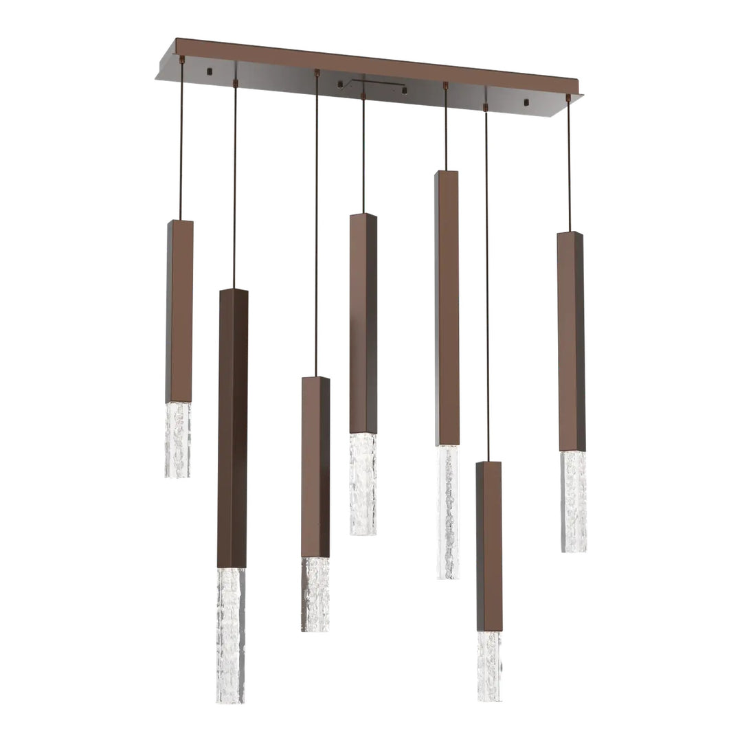 Axis XL Linear Pendant Chandelier by Hammerton Studio in Burnished Bronze