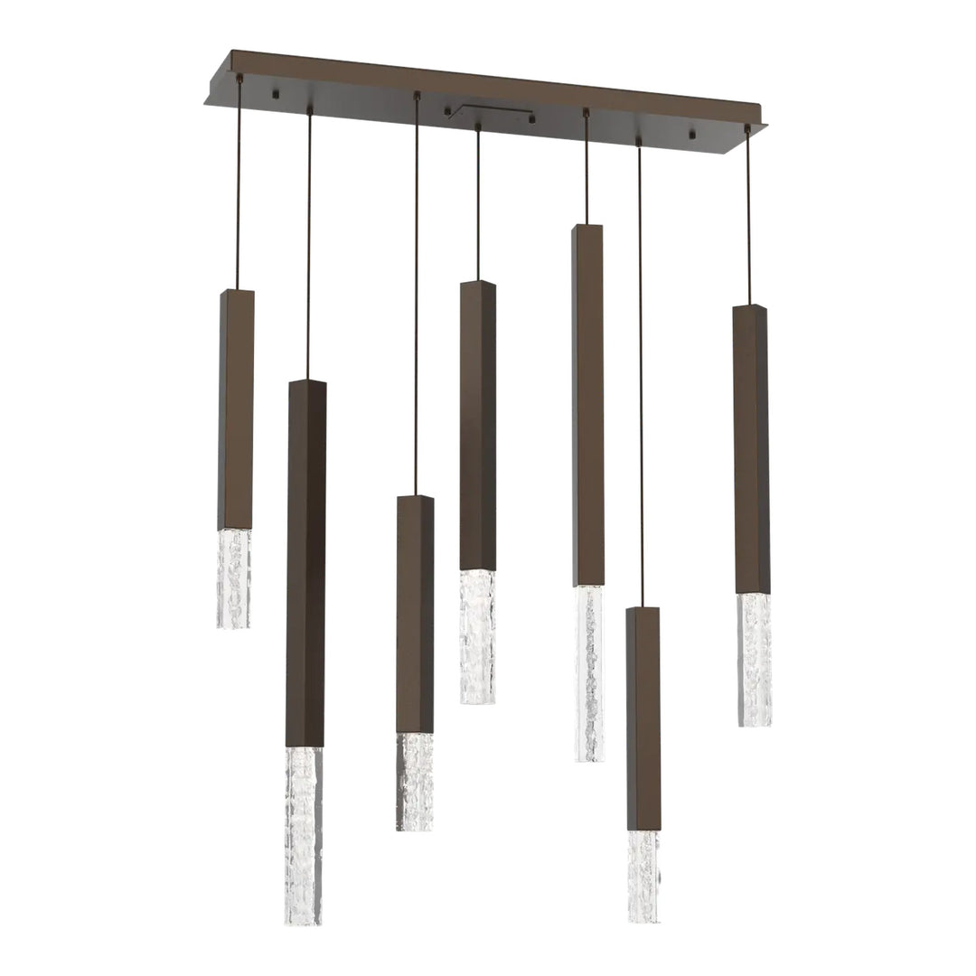 Axis XL Linear Pendant Chandelier by Hammerton Studio in Flat Bronze
