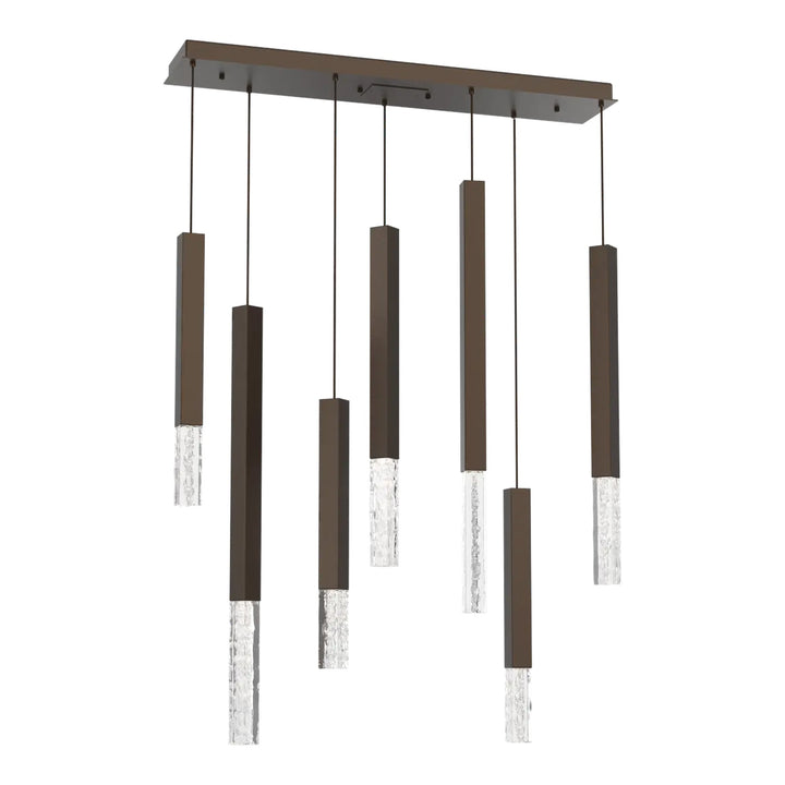 Axis XL Linear Pendant Chandelier by Hammerton Studio in Flat Bronze