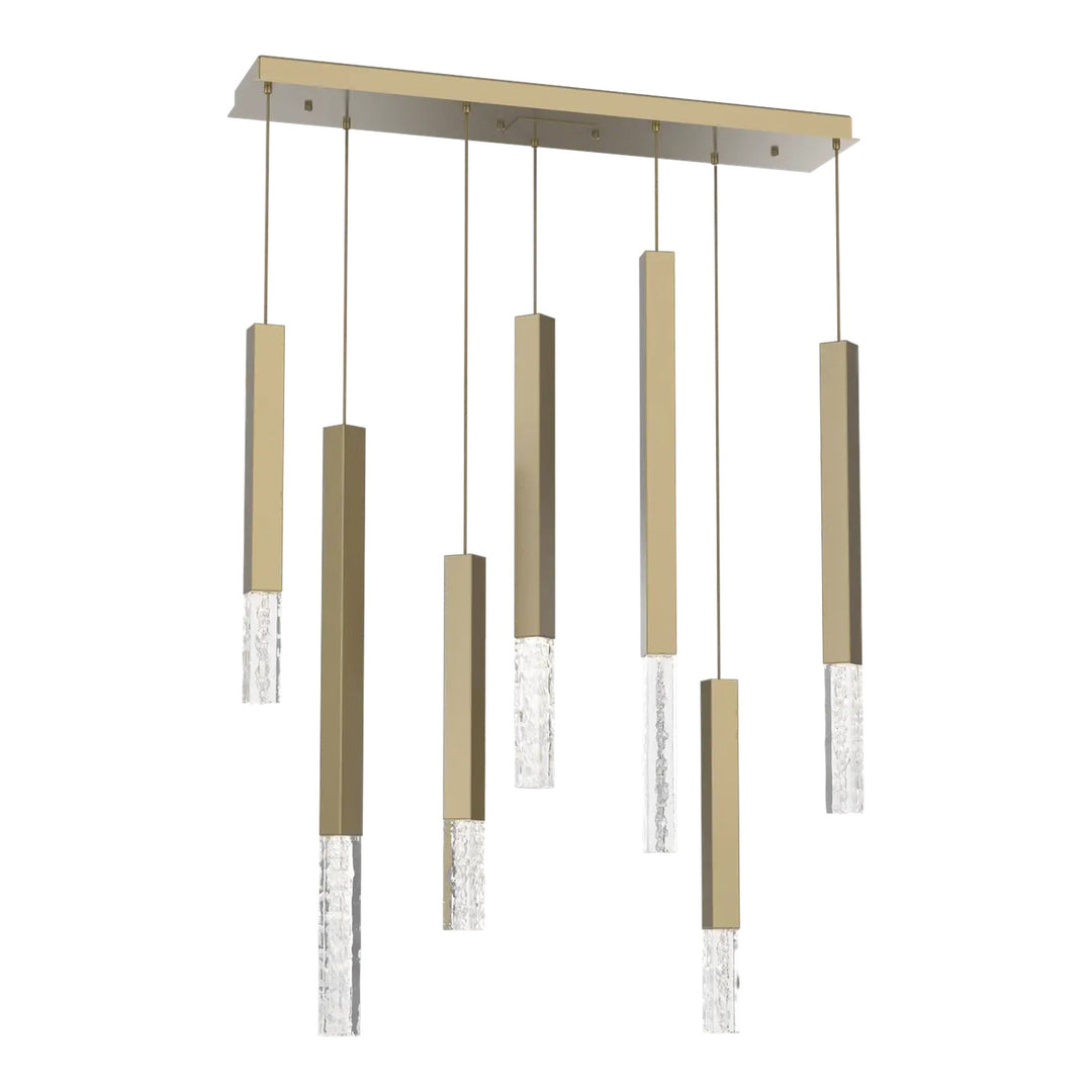 Axis XL Linear Pendant Chandelier by Hammerton Studio in Gilded Brass