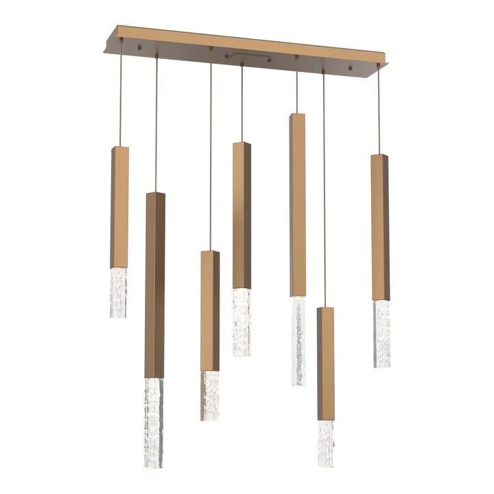 Axis XL Linear Pendant Chandelier by Hammerton Studio in Novel Brass
