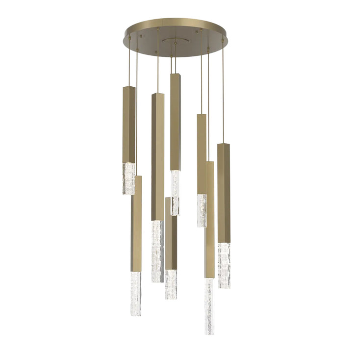Axis XL Round Pendant Chandelier by Hammerton Studio in Gilded Brass