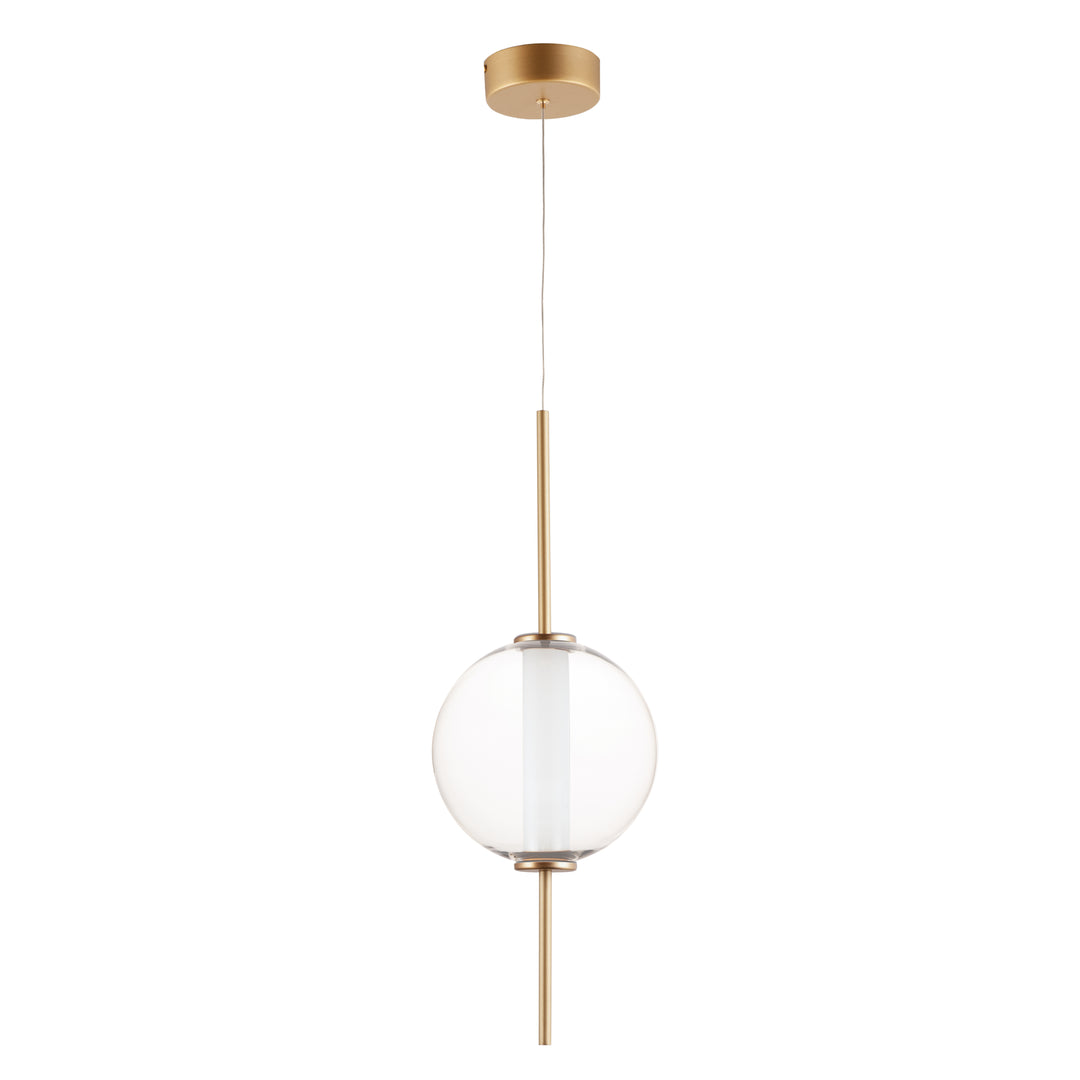 Axle LED Pendant by ET2 Lighting in Gold, front view