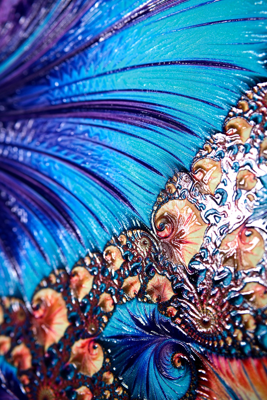 Aurora Spiral Luxe — Haptic 3D Embossed + High-Gloss Lacquer Print Home &amp; Garden > Decor > Artwork > Posters, Prints, &amp; Visual Artwork Insigne Art Design