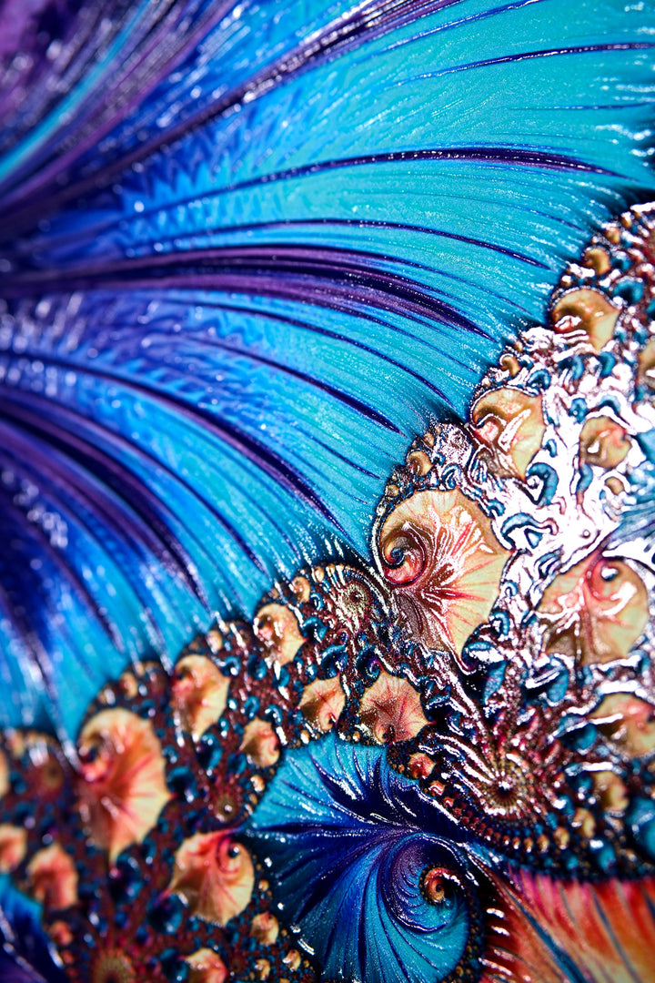 Aurora Spiral Luxe — Haptic 3D Embossed + High-Gloss Lacquer Print Home &amp; Garden > Decor > Artwork > Posters, Prints, &amp; Visual Artwork Insigne Art Design