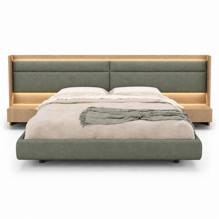 Roman Bed with Integrated Nightstands Huppe