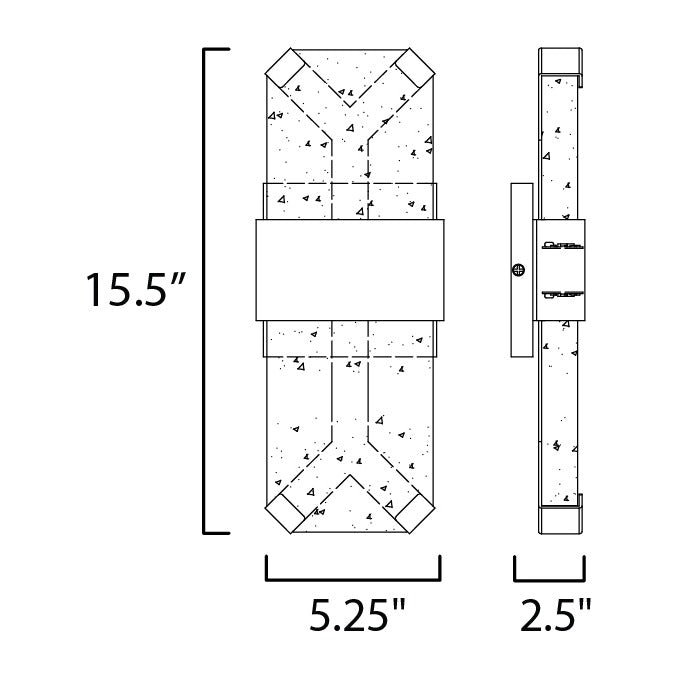 Rune LED Outdoor Wall Sconce - Medium by Studio M Lighting – line drawing