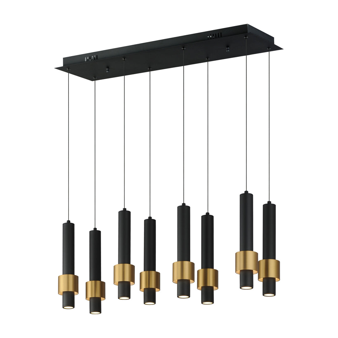 Reveal 8-Light LED Pendant by Studio M Lighting in Black / Gold