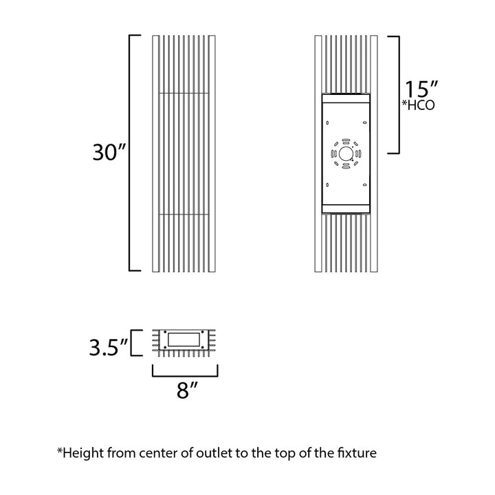 Rampart XL LED Outdoor Wall Sconce by Studio M Lighting – line drawing