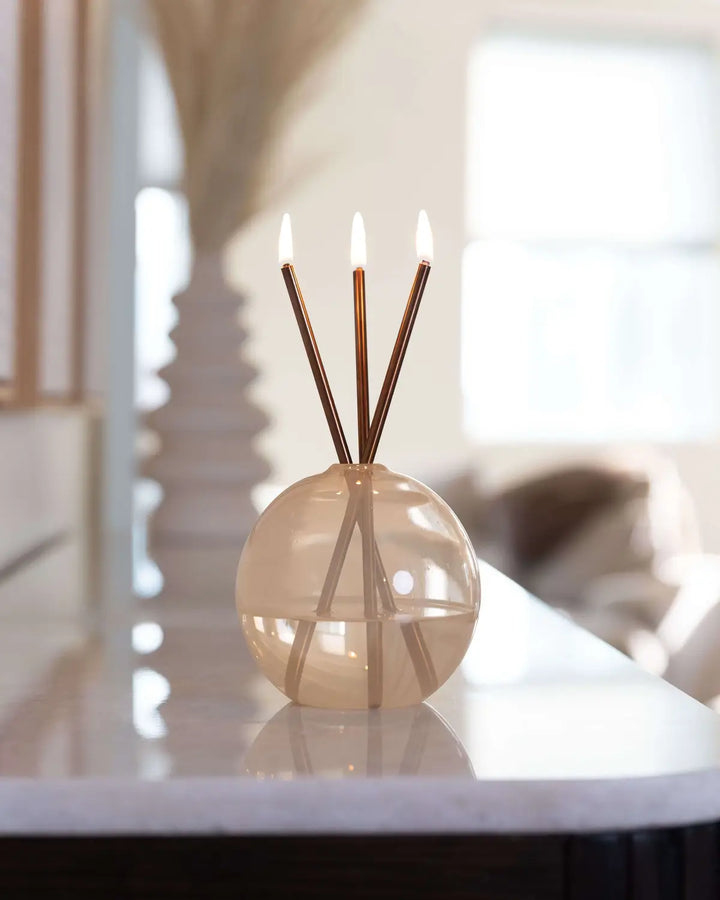 Neva Candle Set — Champagne / Pampas — lifestyle
