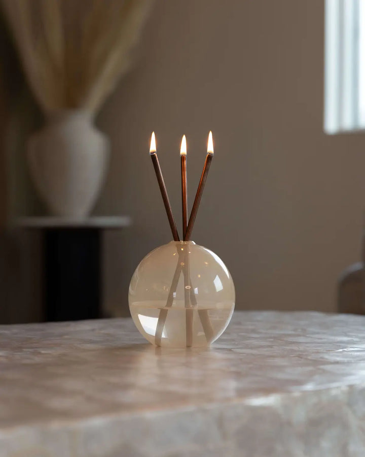 Neva Candle Set — Champagne / Pampas — lifestyle