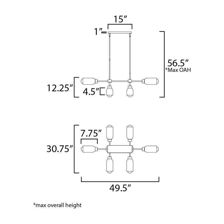 Pompeii 8-Light Pendant by Studio M Lighting – line drawing