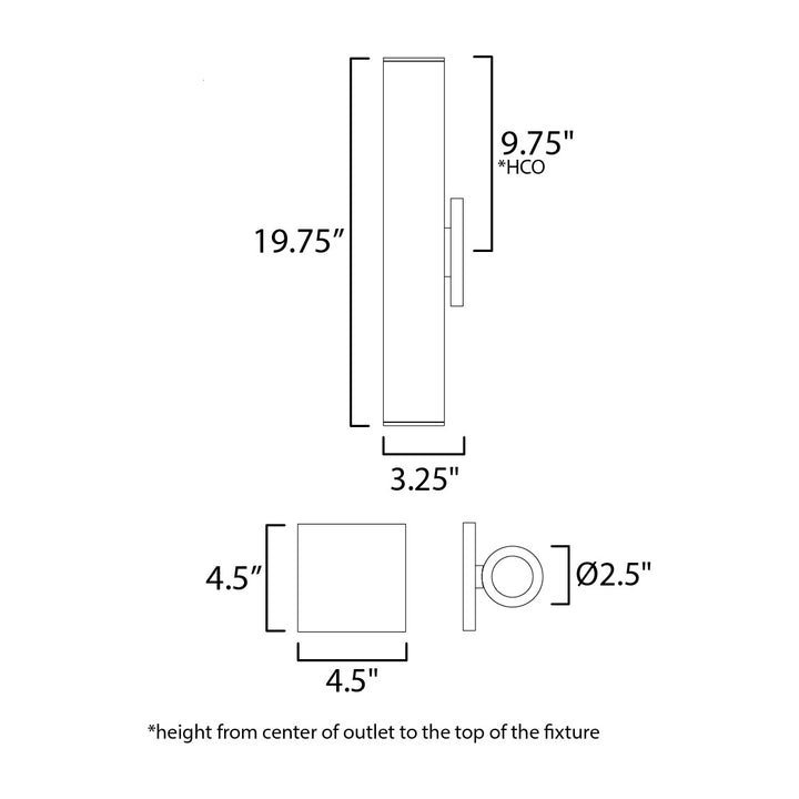 Calibro 20 Outdoor Sconce by Studio M Lighting – line drawing