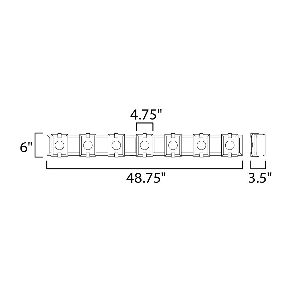 Radiant LED 7-Light Bath Vanity by Studio M Lighting – line drawing