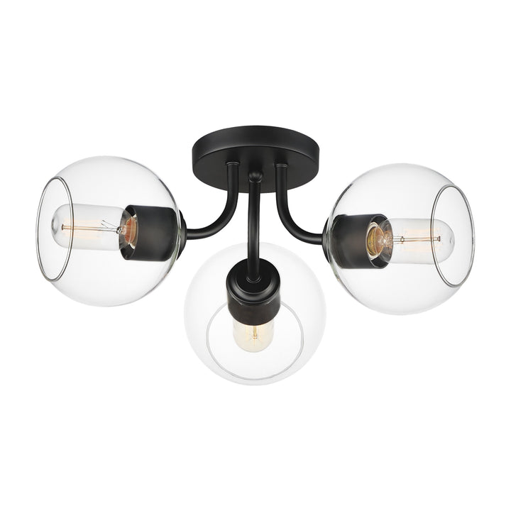Knox 3-Light Semi-Flush Mount by Studio M Lighting in Black