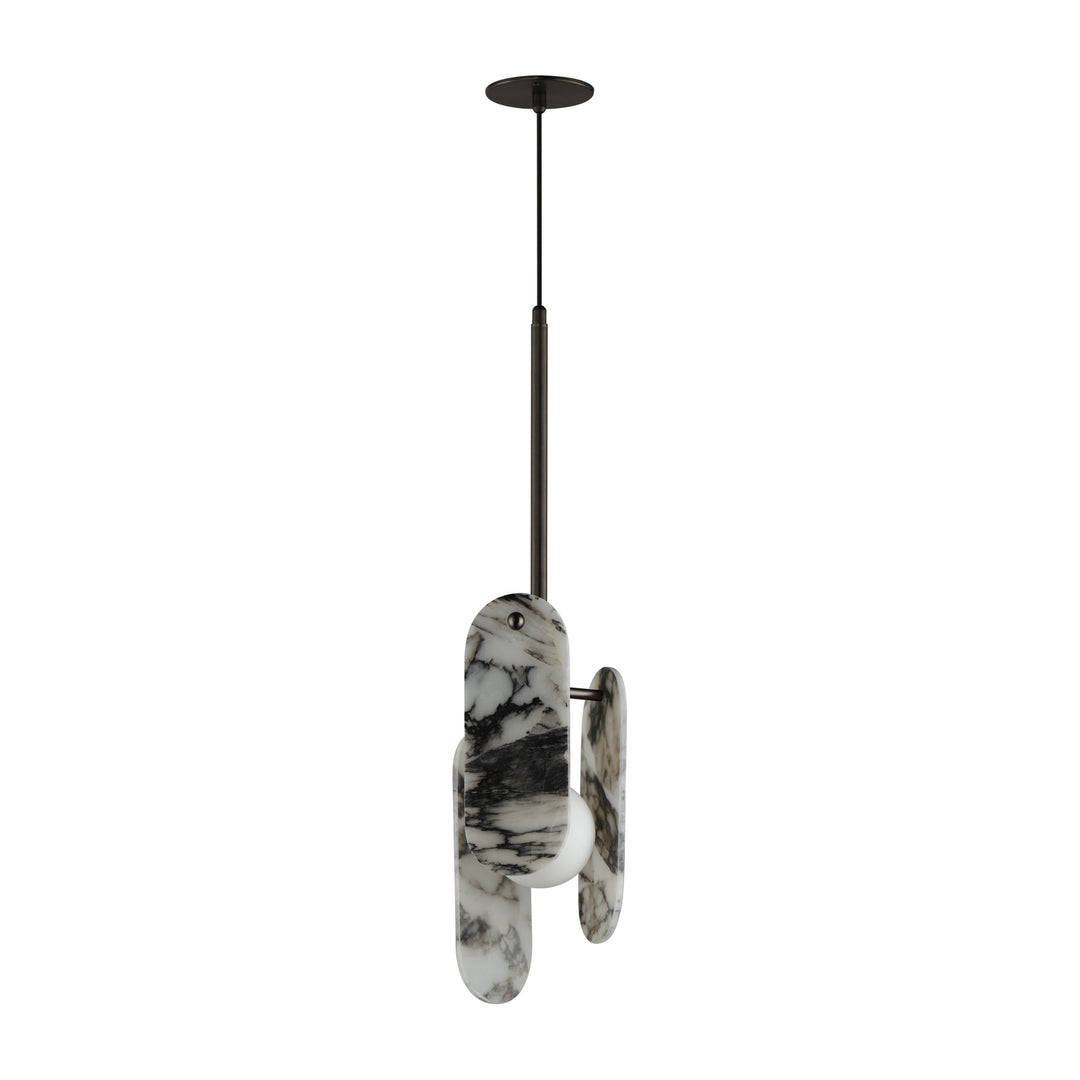 Megalith - Glass Megalith Cord Hung Pendant by Studio M Lighting in Brushed Bronze